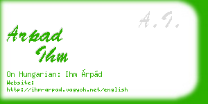 arpad ihm business card