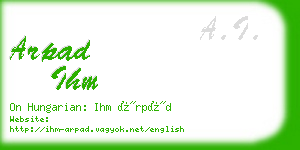 arpad ihm business card